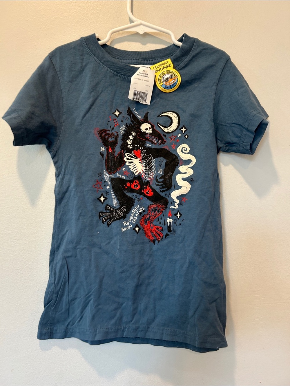 Blue Boys' Graphic Monster Tee with Moon Motif